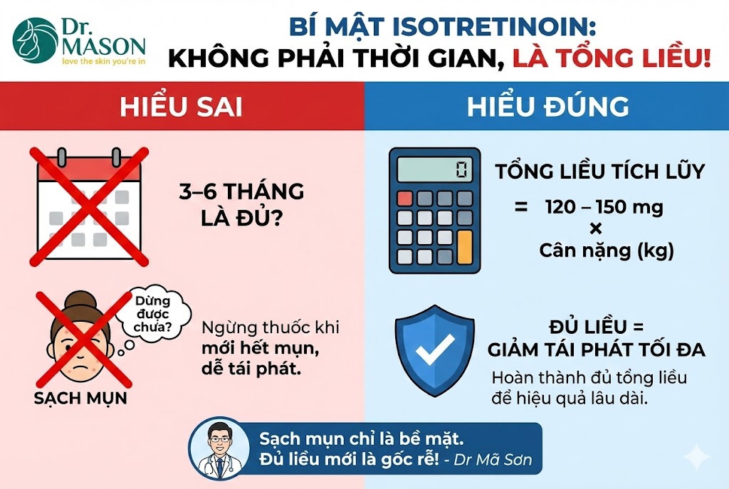 bí mật isotretinoin là tích lũy liều