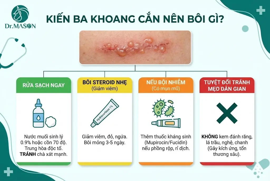 kiến ba khoang cắn nên bôi gì giảm viêm