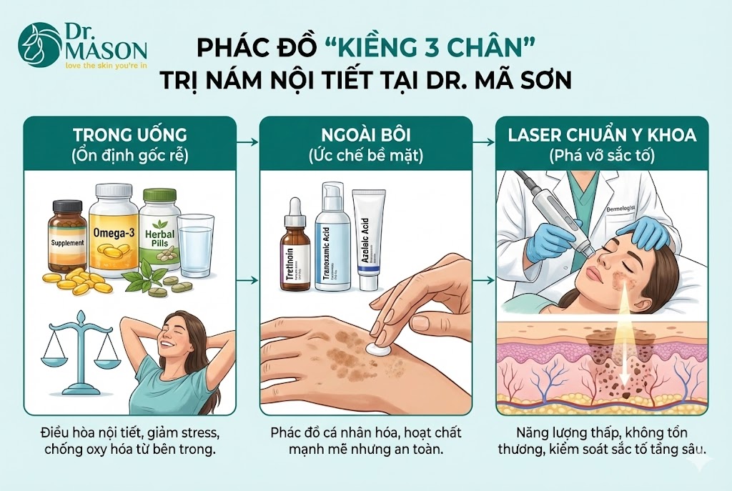 phác đồ bền vững điều trị nám tại Dr Mã Sơn