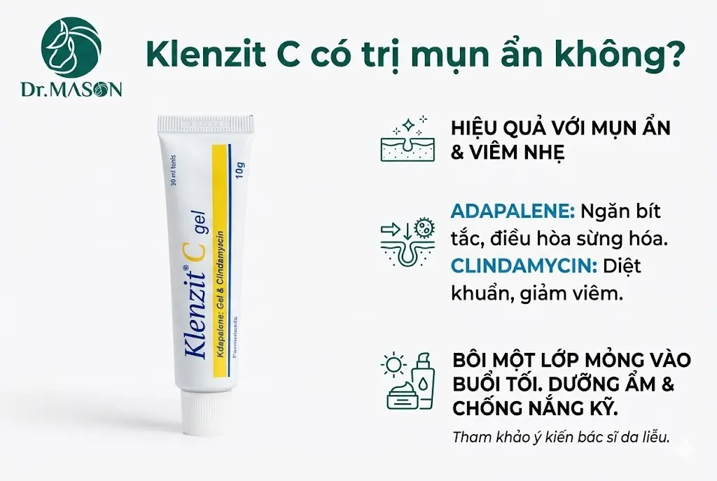 Klenzit C có điều trị mụn ẩn không?