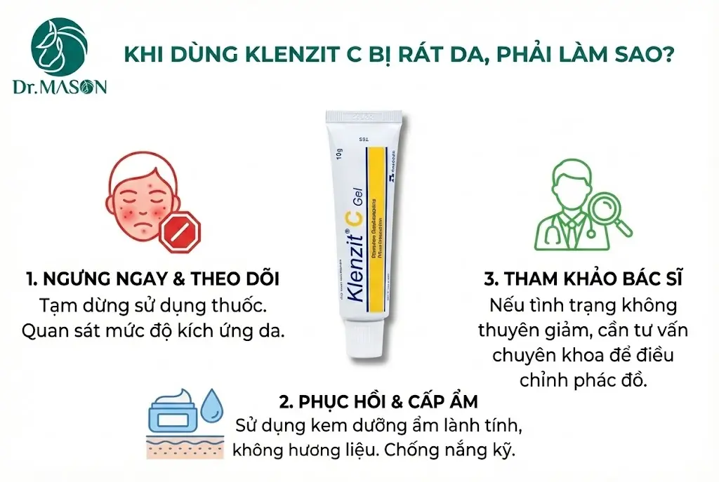 dùng Klenzit C bị rát da thì sao