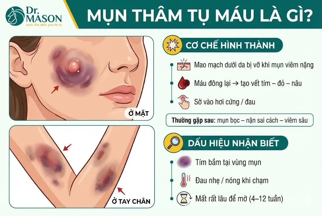 mụn thâm tụ máu là gì