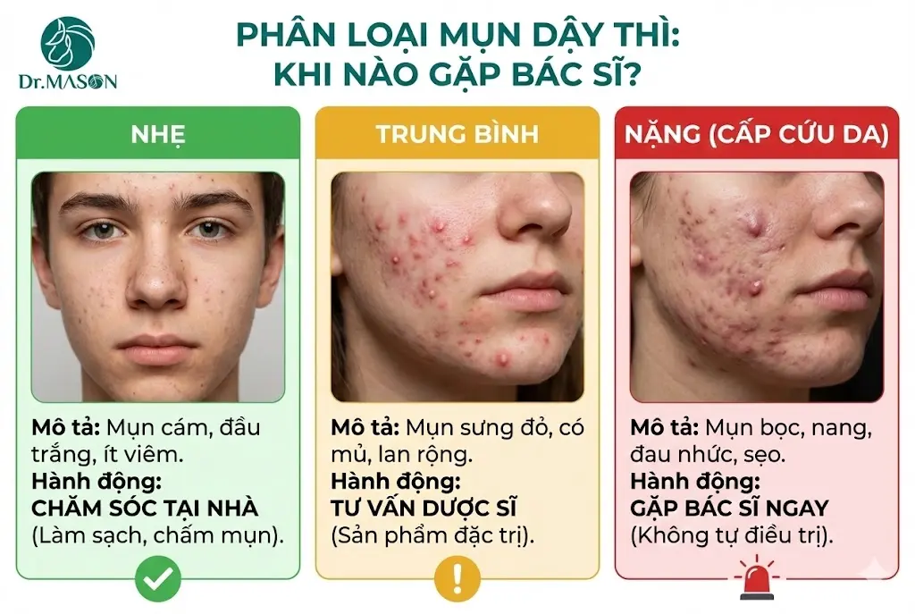 cách nhận biết mụn dậy thì và cách xử lý