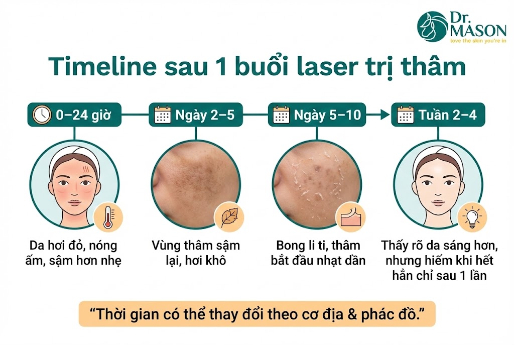 timeline sau khi laser trị thâm