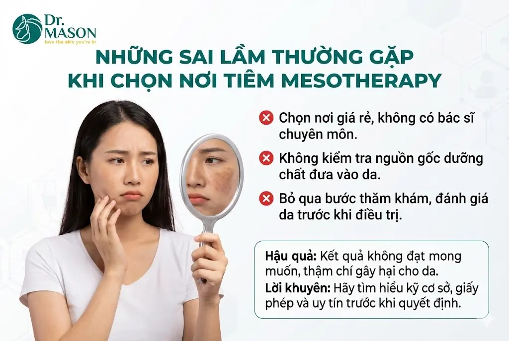 những sai lầm khi chọn nơi tiêm mesotherapy