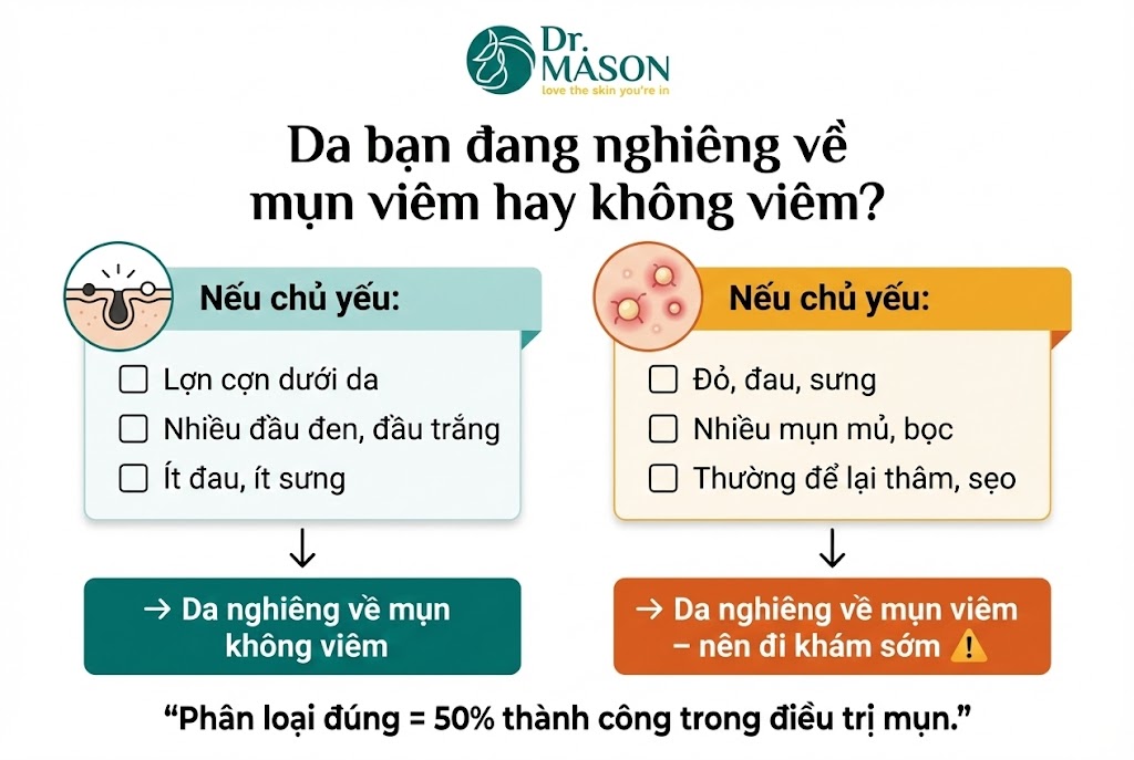 da bạn đang nghiên về mụn viêm hay mụn không viêm