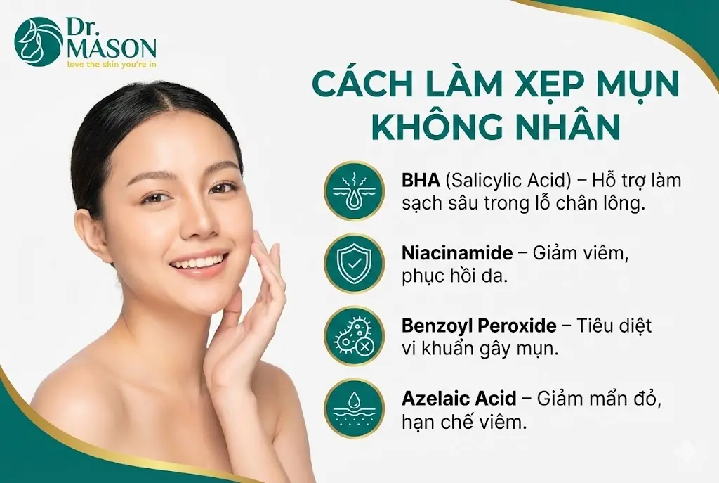 cách làm xẹp mụn không nhân nhanh nhất