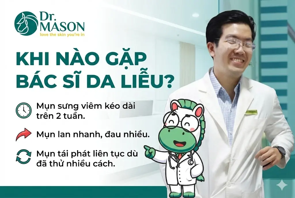 khi nào gặp bác sĩ Mã Thanh Sơn mụn không nhân