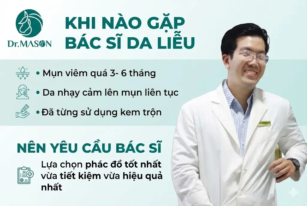 khi nào gặp bác sĩ da liễu ở tuổi mụn dậy thì