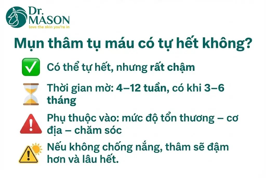 mụn thâm máu tụ có tự hết không