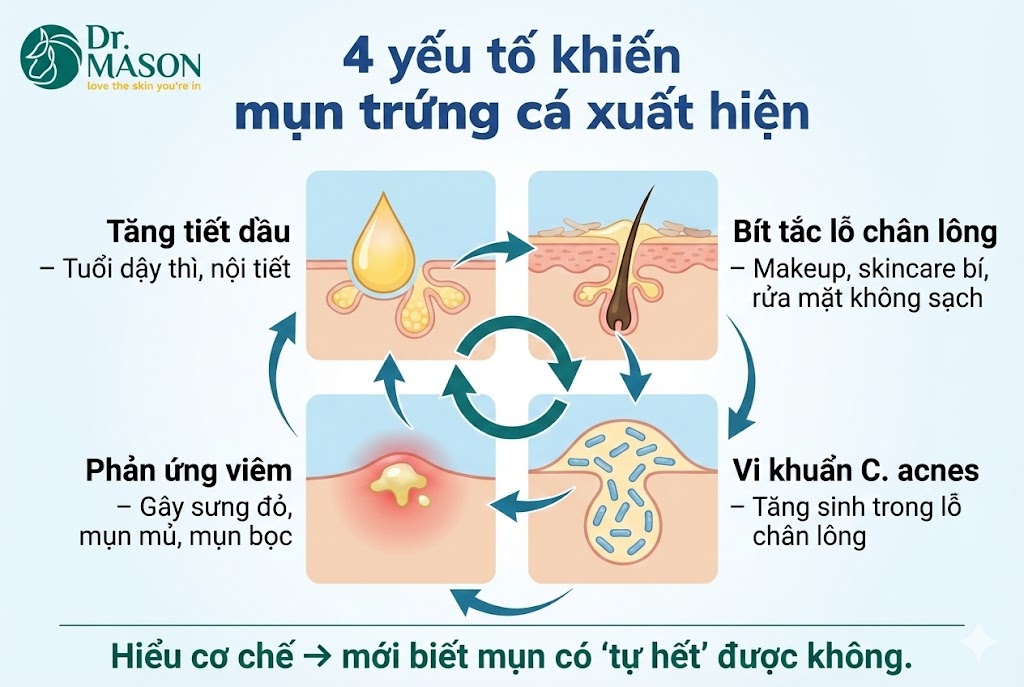 4 yếu tô gây mụn trứng cá