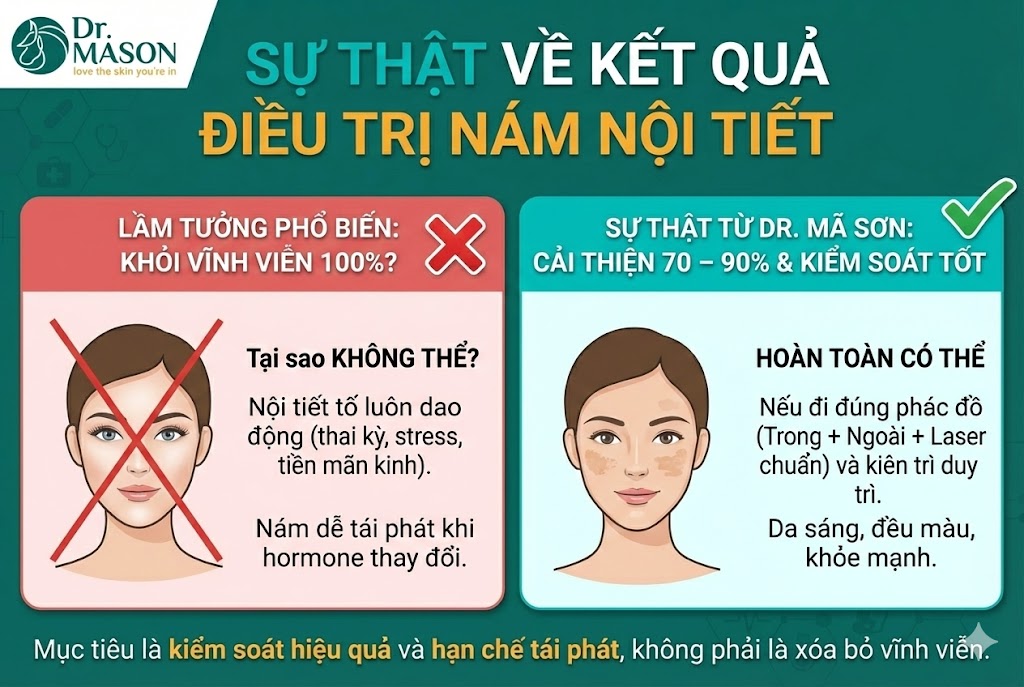 sự thật kết quả điều trị nám nội tiết