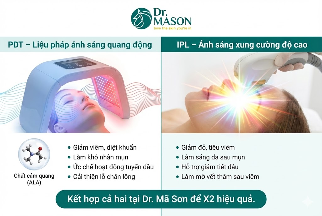 IPL-PDT thay thế điều trị mụn
