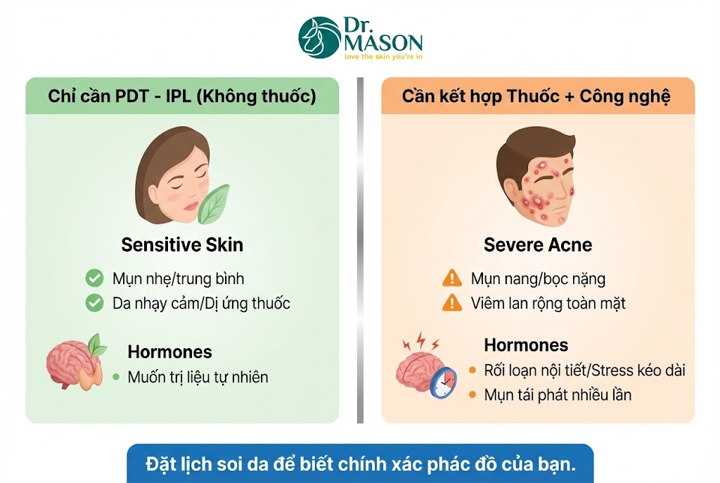 chỉ định không dùng thuốc vào mức độ