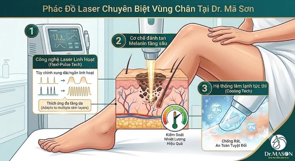 Phác đồ Laser trị thâm chân tại Dr Mã Sơn