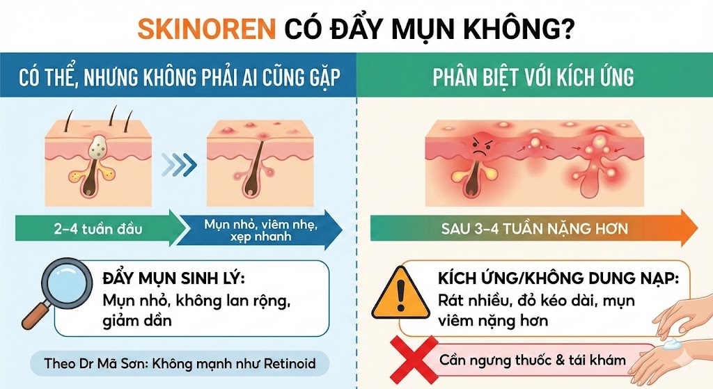 skinoren có đẩy mụn không?