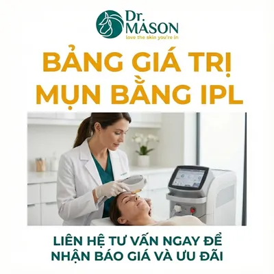 Trị mụn bằng ipl giá bao nhiêu? Bảng giá