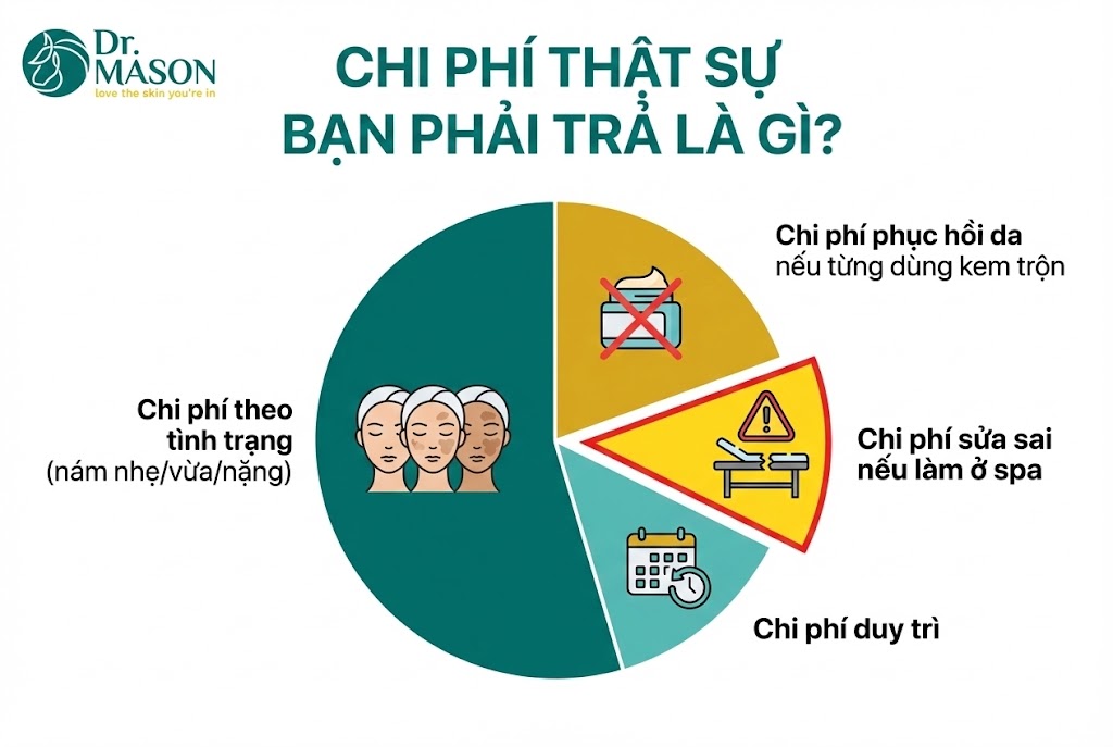 chi phí bạn thật trả khi điều trị nám