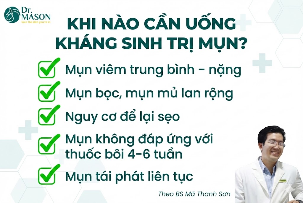 khi nào cần uống thuốc kháng sinh