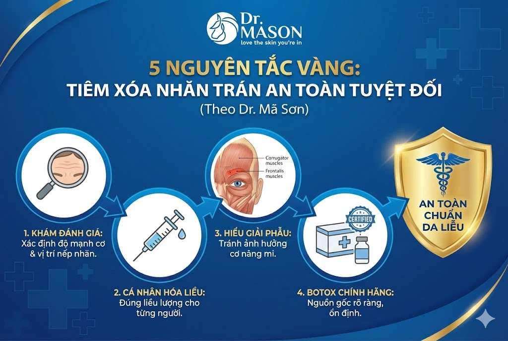 5 nguyên tắc vàng tiêm xóa nhăn trán an toàn tuyệt đối
