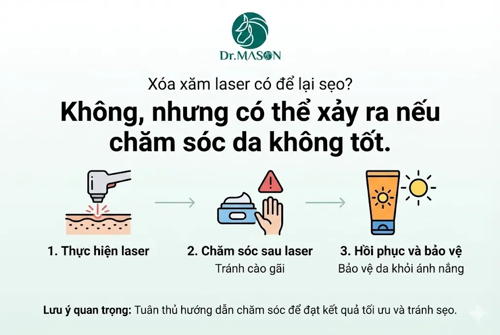 xóa xăm có để lại sẹo không?