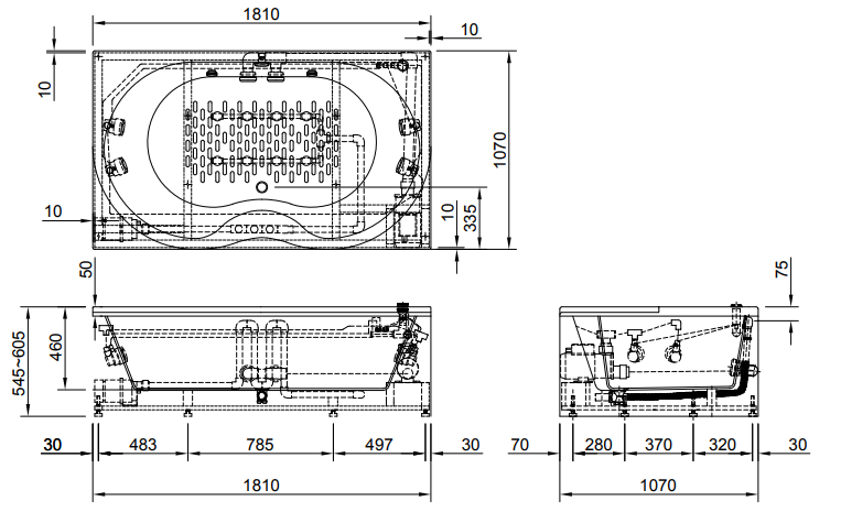 Bồn tắm inax massage MBSV-1800N