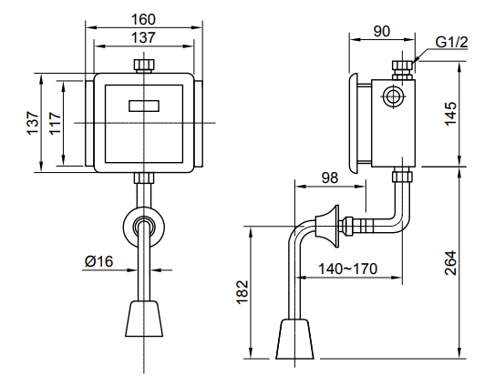 Xả tiểu tự động inax OKUV-32SM