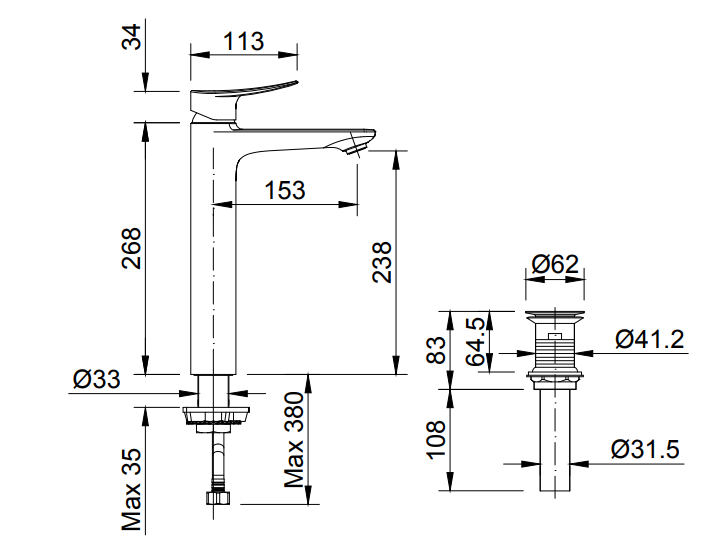 Vòi chậu lavabo inax LF-1