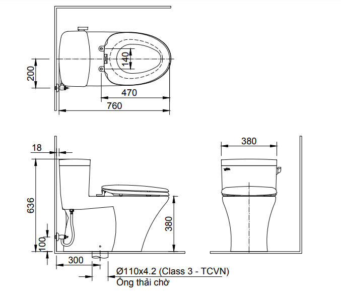 Bồn cầu inax 1 khối AC-991VRN