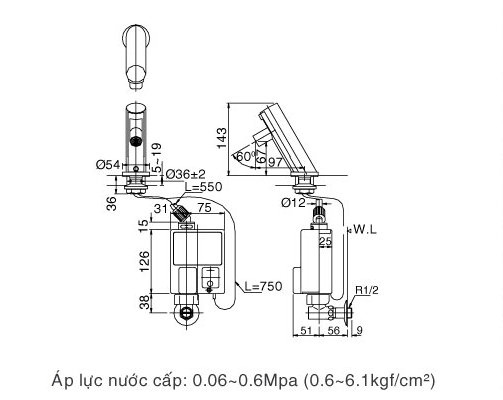Vòi cảm ứng inax AMV-90K
