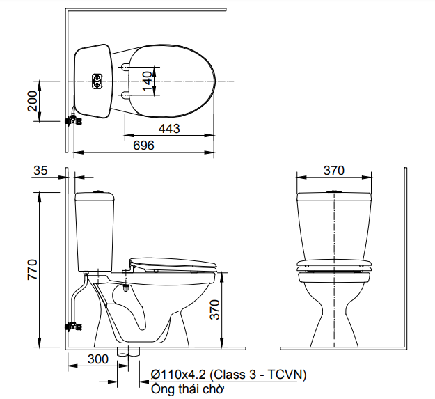 Bồn cầu inax 2 khối C-108VA