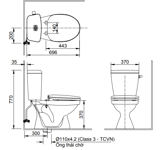 Bồn cầu inax 2 khối C-117VA