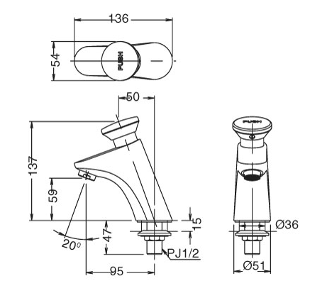 Vòi chậu lavabo inax LFV-P02B