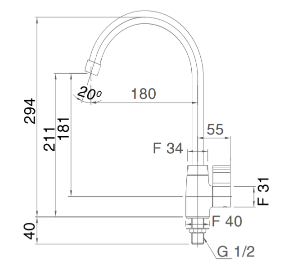 Vòi chậu rửa chén inax SFV-21