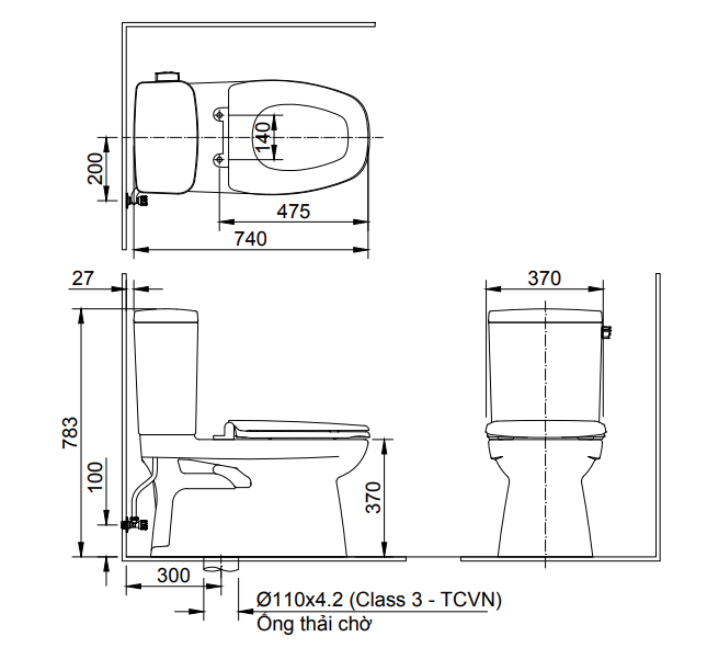 Bồn cầu inax 2 khối AC-838VN