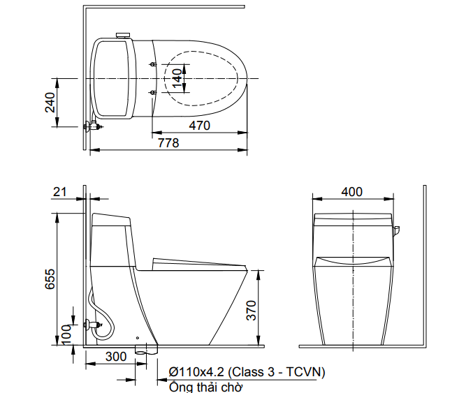 Bồn cầu inax 1 khối AC-918VRN