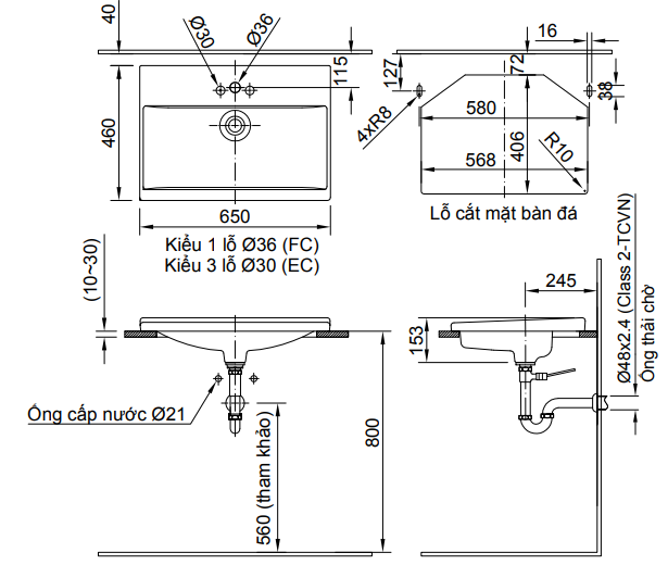 Lavabo inax đặt bàn L-2397V