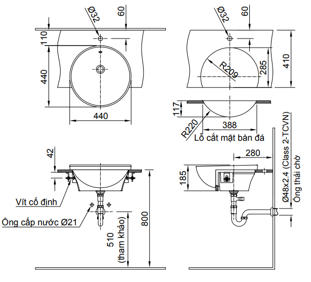 Lavabo inax đặt bàn L-2397V