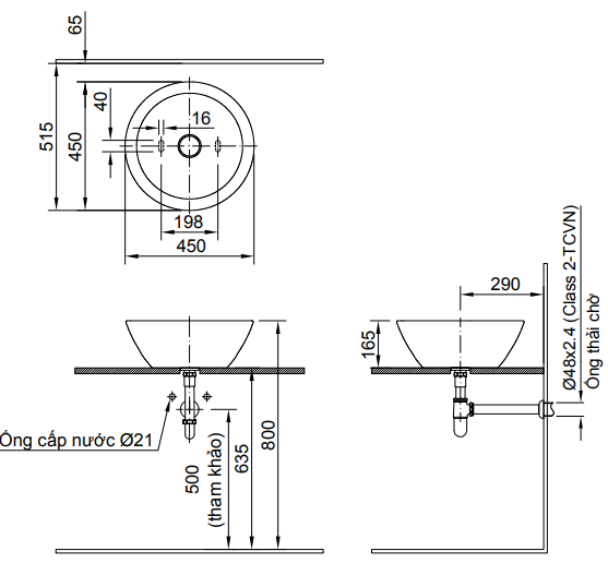 Lavabo inax đặt bàn L-2397V