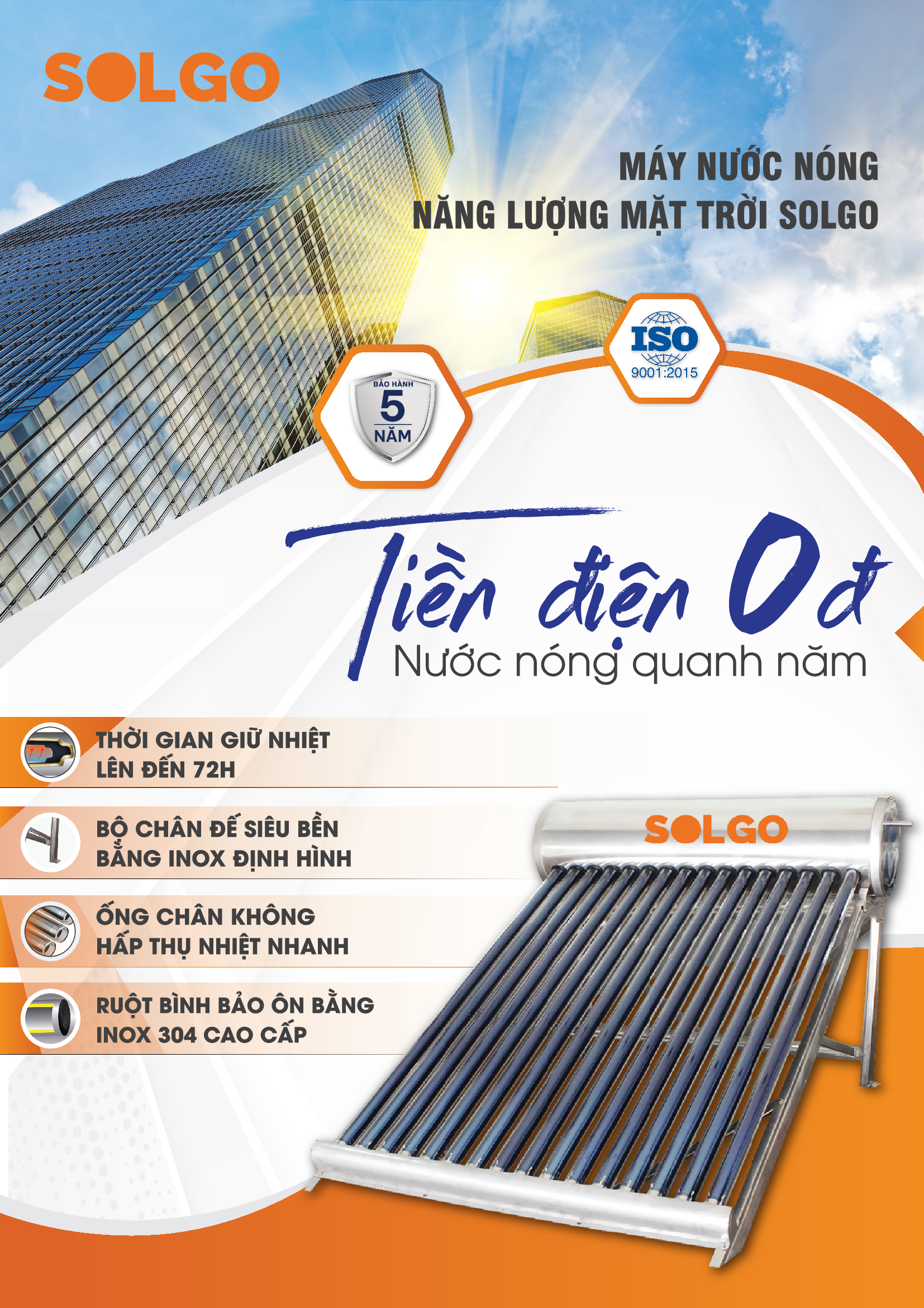 Máy nước nóng năng lượng mặt trời Solgo 140L Máy nước nóng năng lượng mặt trời Solgo 140L