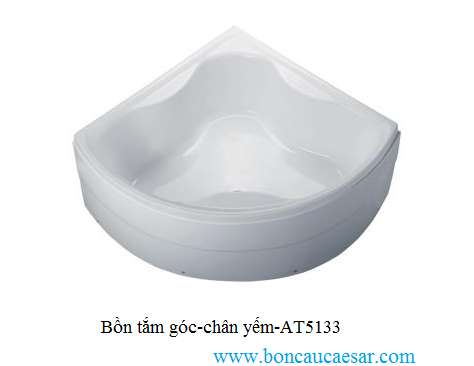 Bồn tắm góc có chân có yếm Caesar AT5133