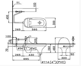 Bồn cầu khu công cộng Caesar-C1230+BF449