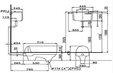 Bồn cầu xổm Caesar-CS1280