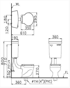 Bồn cầu trẻ em-hai khối Caesar-CT1026