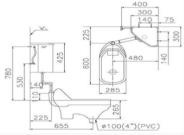Bồn cầu xổm-CT1250