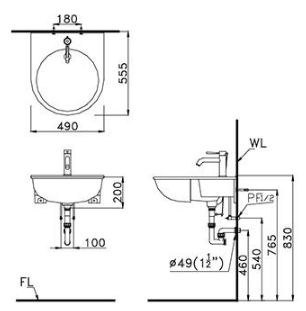 Lavabo dương bàn Caesar LF5302