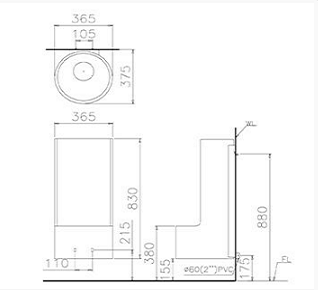 Bệ tiểu nam không dùng nước Caesar UF0286