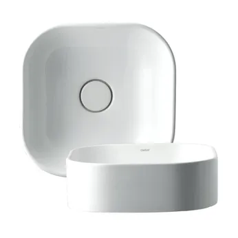 Lavabo đặt bàn Caesar LF5256 trụ xả nắp sứ