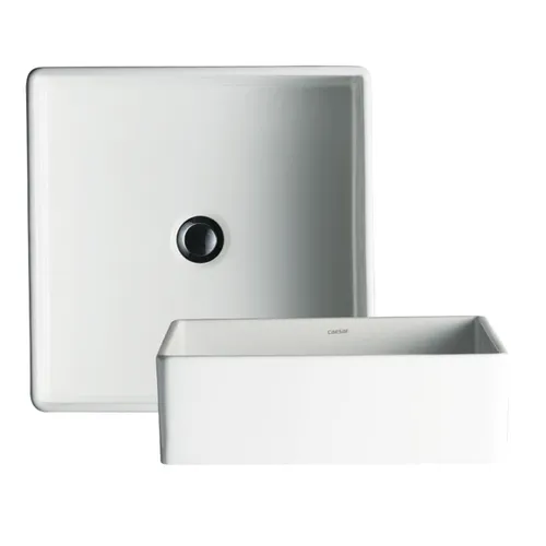 Lavabo đặt bàn Caesar LF5252 trụ xả nắp sứ