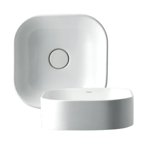 Lavabo đặt bàn Caesar LF5256 trụ xả nắp sứ